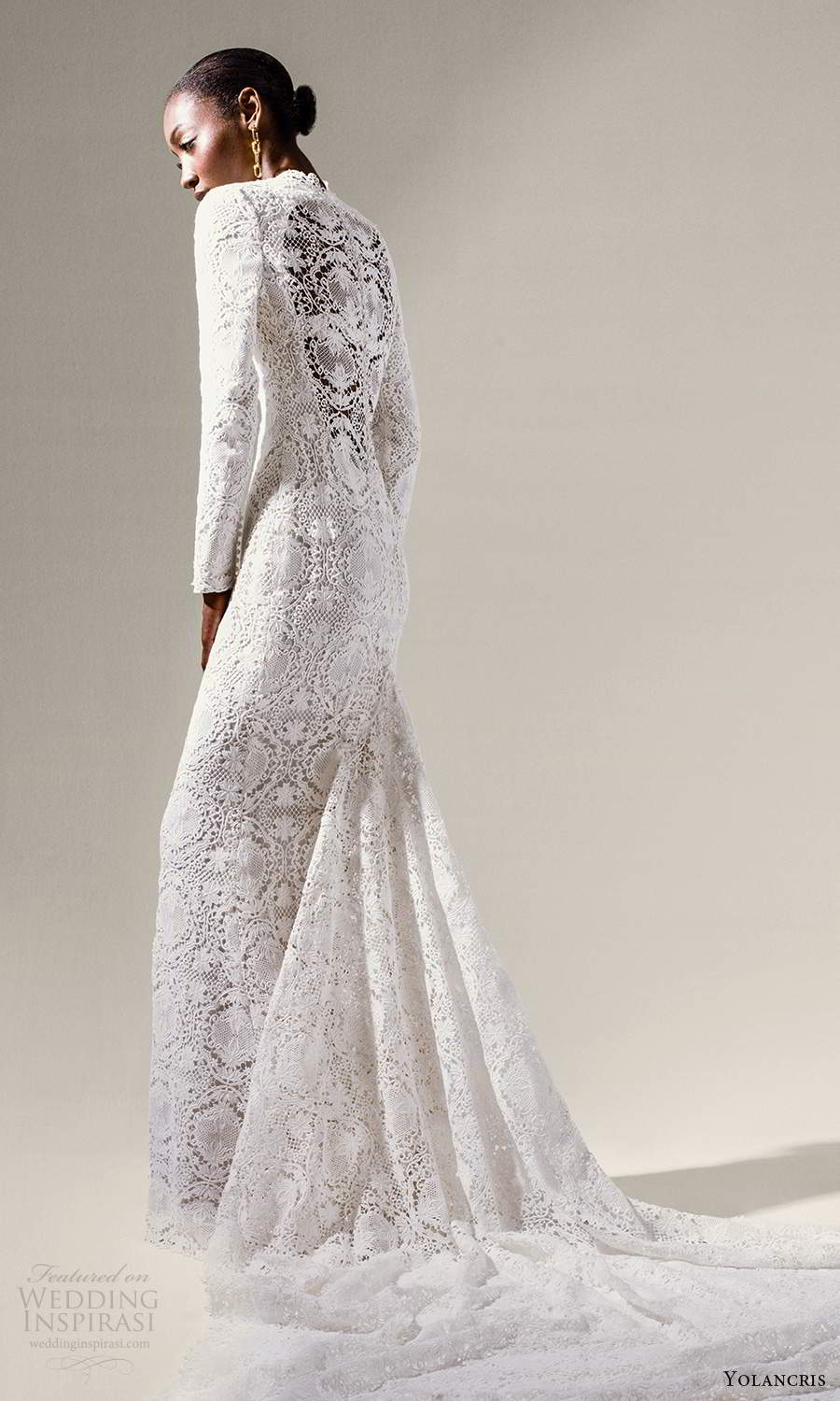 yolancris 2021 bridal long sleeve high neckline fully embellished lace sheath wedding dress chapel train (2) bv