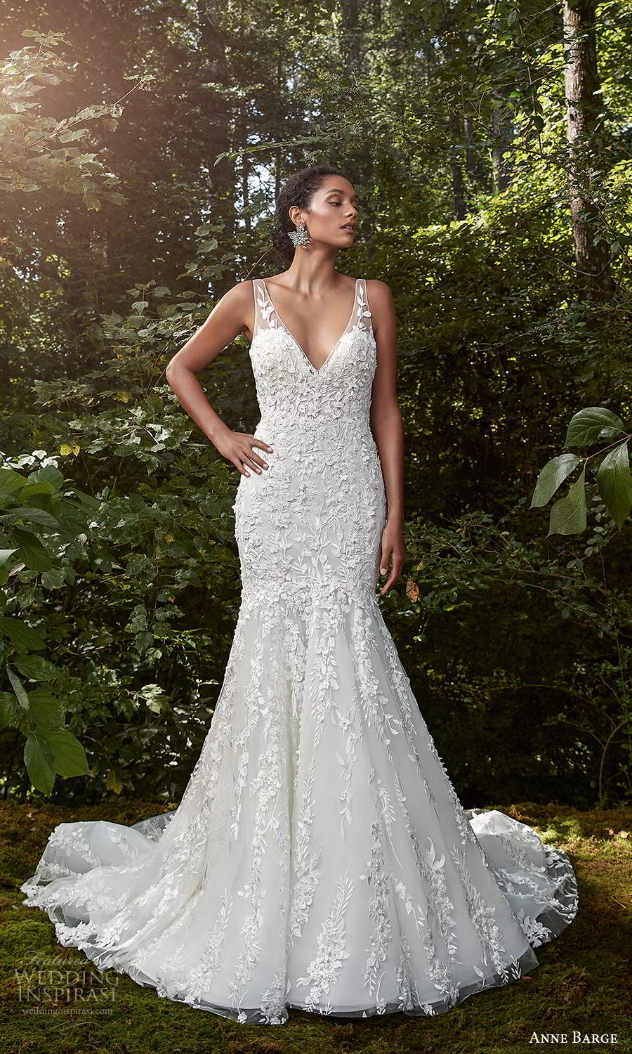 anne barge 2021 bridal sleeveless illusion straps v neckline fully embellished lace fit flare mermaid wedding dress chapel train (5) mv