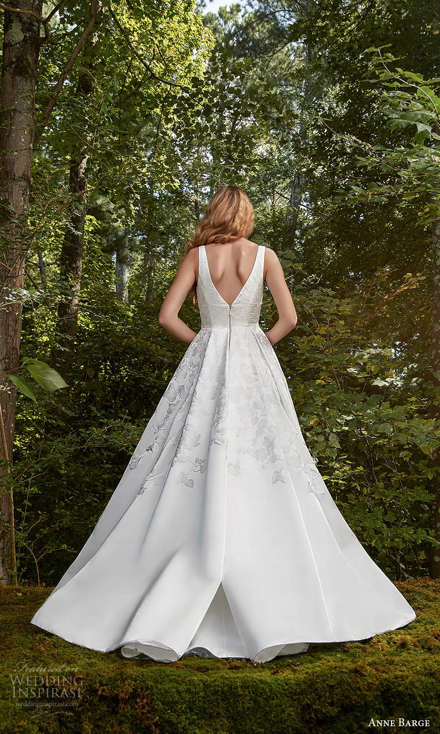 anne barge 2021 bridal sleeveless thick straps plunging v neckline embellished textured a line ball gown wedding dress (3) bv