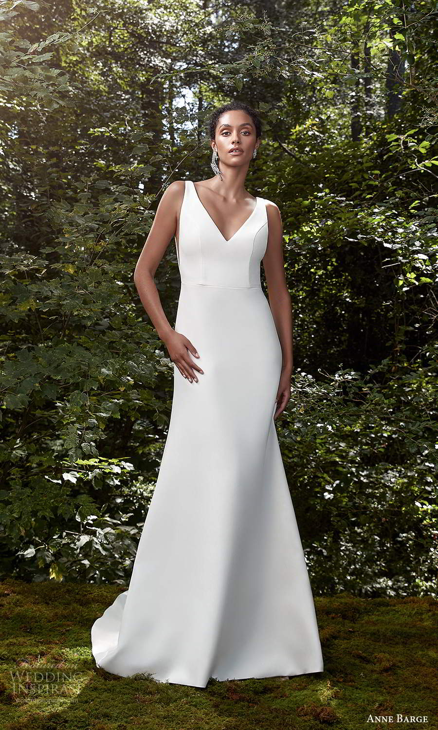 anne barge 2021 bridal sleeveless v neckline clean minimalist modified a line trumpet wedding dress sweep train (11) mv