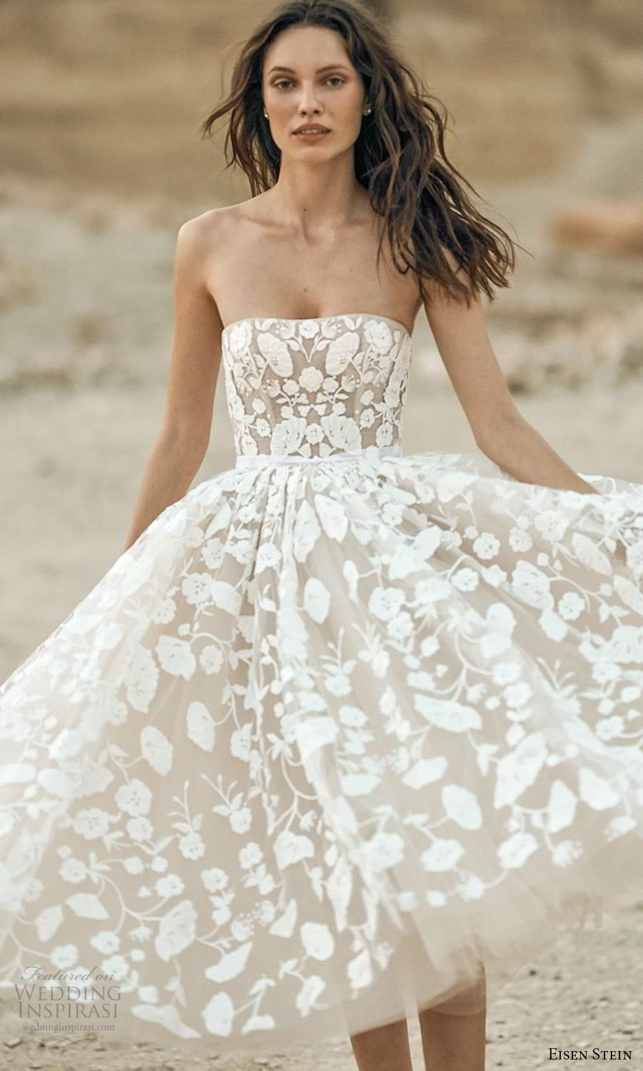 eisen stein fall 2021 bridal strapless straight across neckline fully embellished lace a line ball gown tea length wedding dress (11) zv eisen stein fall 2021 bridal strapless straight across neckline fully embellished lace a line ball gown tea length wedding dress (11) zv