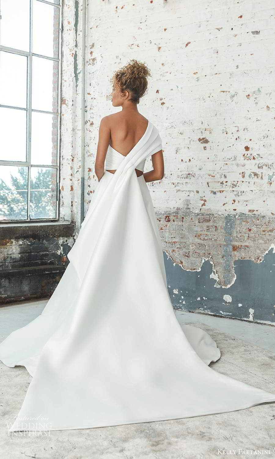 kelly faetanini 2021 bridal sleeveless straps plunging v neckline clean minimalist sheath wedding dress chapel train (18) bv