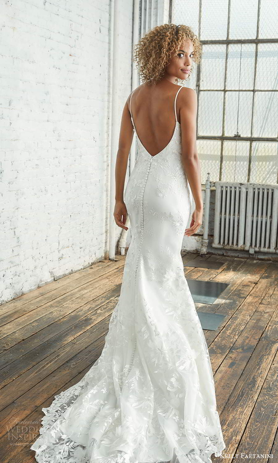 kelly faetanini 2021 bridal sleeveless thin straps scoop neckline fully embellished fit flare mermaid wedding dress chapel train low back (10) bv