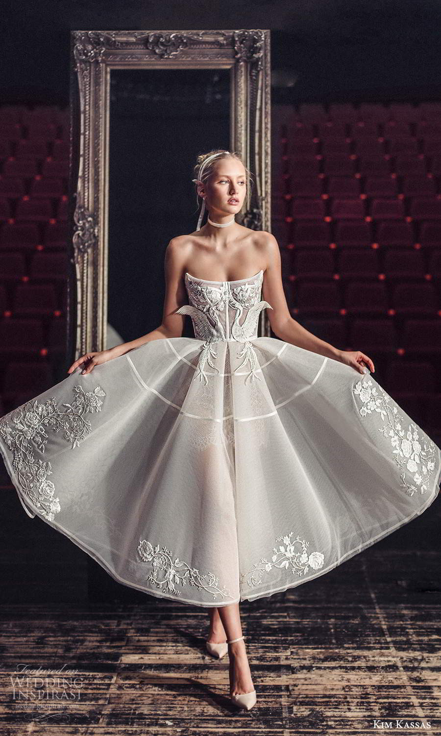 kim kassas fall 2021 bridal strapless scoop neckline embellished bodice a line ball gown tea length wedding dress (3) mv kim kassas fall 2021 bridal strapless scoop neckline embellished bodice a line ball gown tea length wedding dress (3) mv