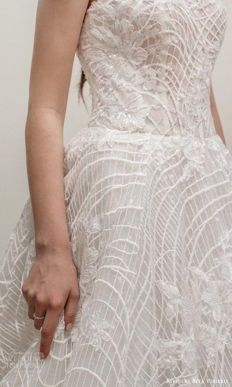 rivini rita vinieris fall 2021 bridal strapless straight across neckline fully embellished a line ball gown wedding dress chapel train (5) zv