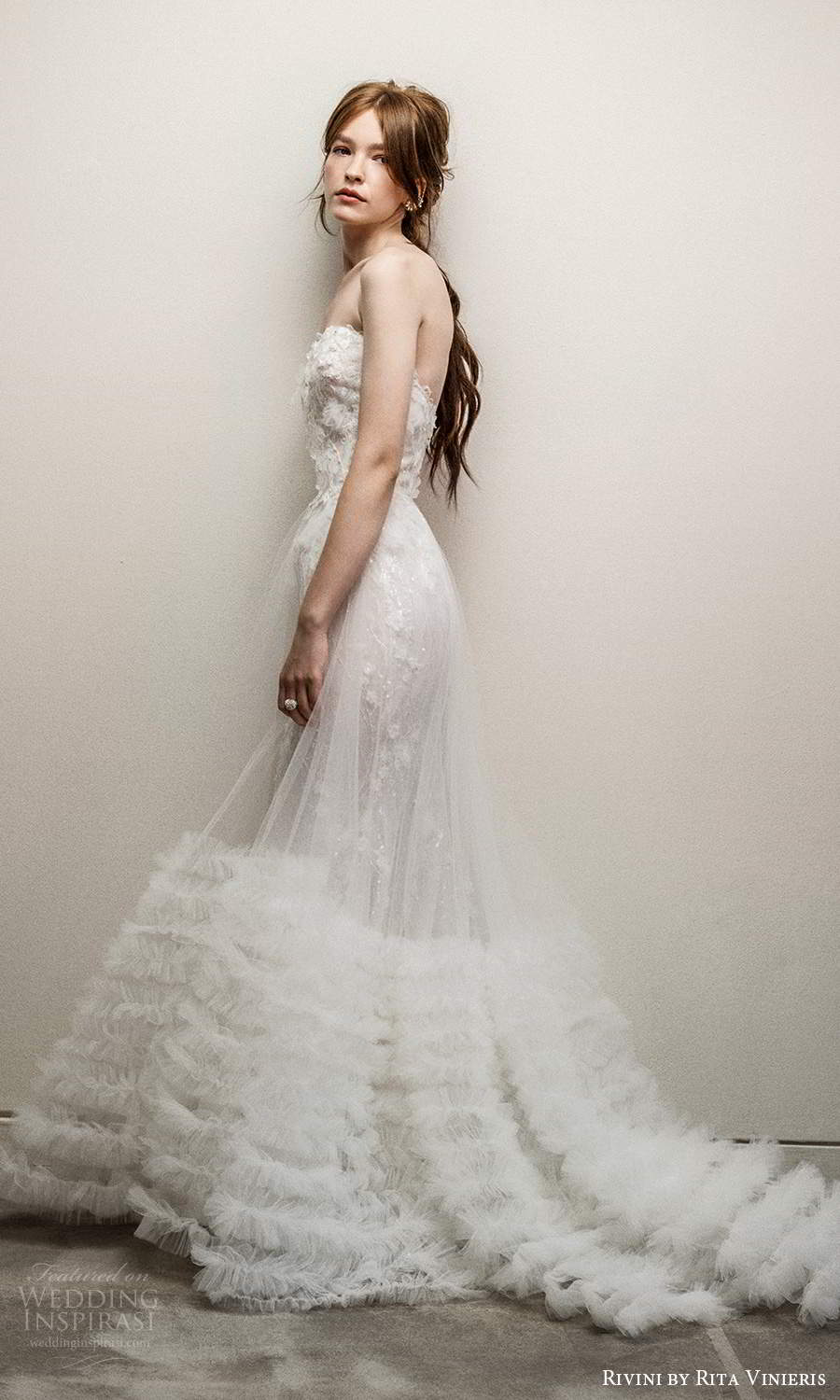 rivini rita vinieris fall 2021 bridal strapless sweetheart neckline fully embellished a line ball gown wedding dressa sheer overskirt chapel train (2) sv rivini rita vinieris fall 2021 bridal strapless sweetheart neckline fully embellished a line ball gown wedding dressa sheer overskirt chapel train (2) sv