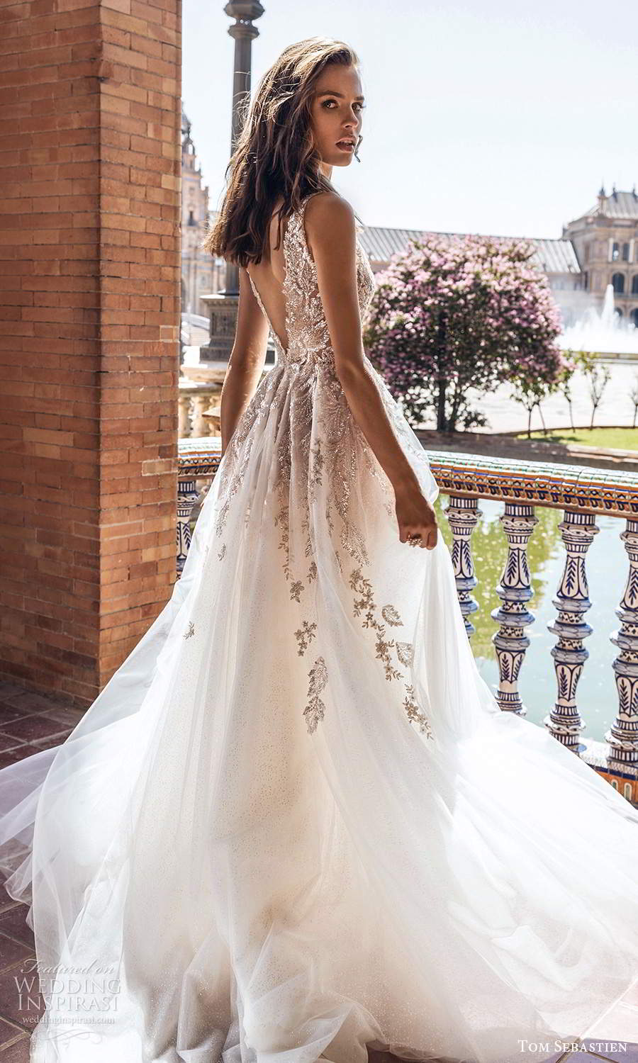 tom sebastien 2021 bridal sleeveless straps plunging v neckline heavily embellished a line ball gown wedding dress chapel train (7) bv tom sebastien 2021 bridal sleeveless straps plunging v neckline heavily embellished a line ball gown wedding dress chapel train (7) bv