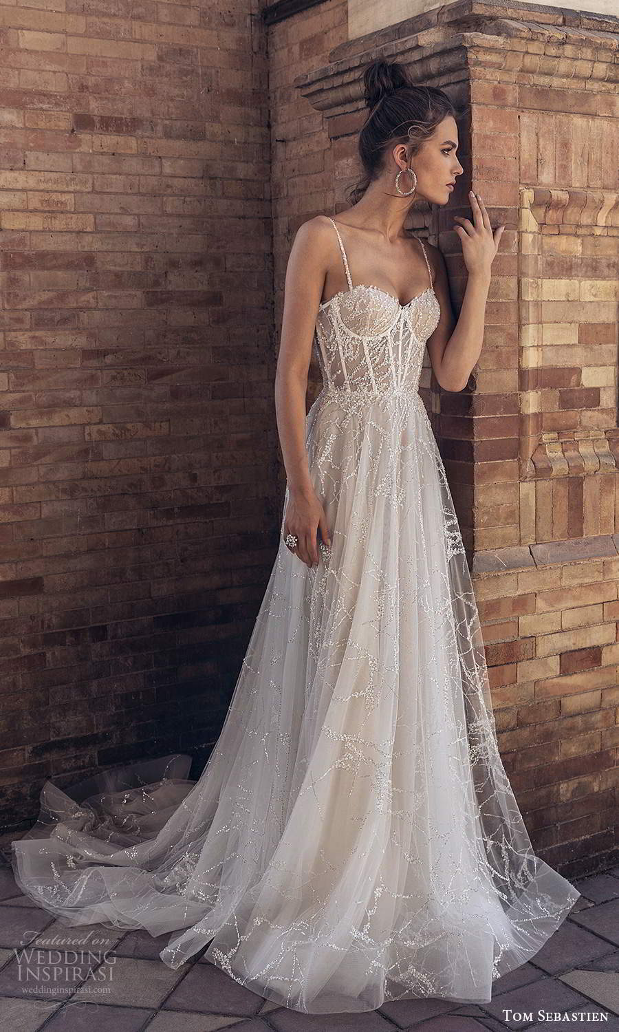 tom sebastien 2021 bridal sleeveless thin straps sweetheart neckline fully embellished a line ball gown wedding dress chapel train (13) mv