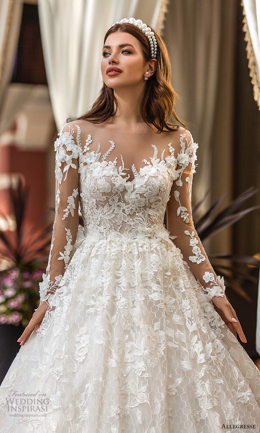 allegresse 2021 bridal illusion long sleeves off shoulder sweetheart neckline fully embellished a line ball gown wedding dress chapel train (5) zv allegresse 2021 bridal illusion long sleeves off shoulder sweetheart neckline fully embellished a line ball gown wedding dress chapel train (5) zv