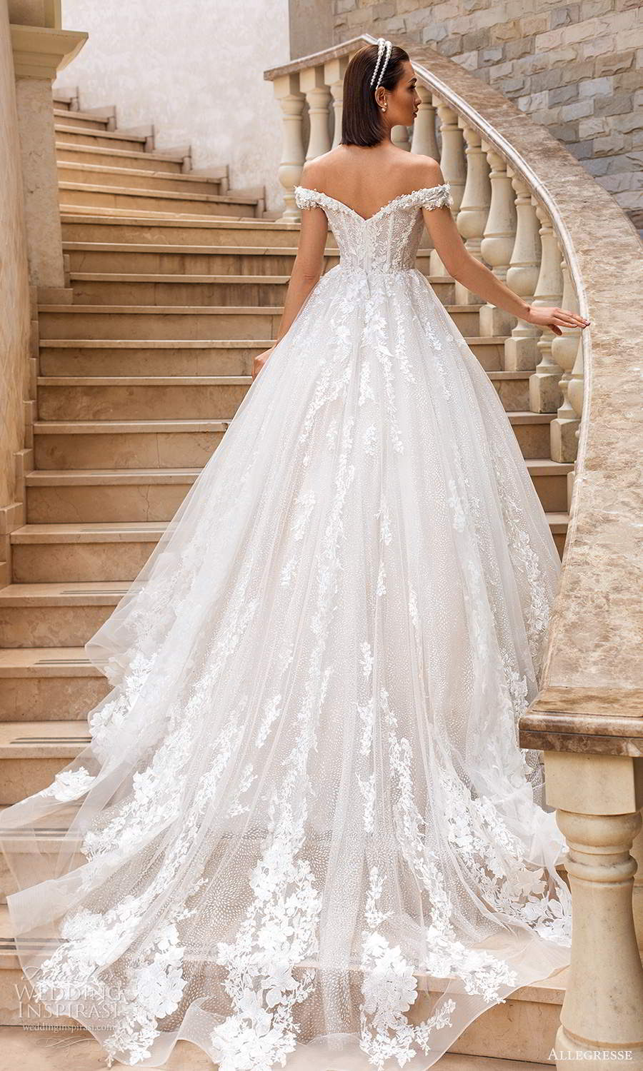 allegresse 2021 bridal off shoulder straps sweetheart neckline fully embellished a line ball gown wedding dress chapel train blush champagne (11) bv allegresse 2021 bridal off shoulder straps sweetheart neckline fully embellished a line ball gown wedding dress chapel train blush champagne (11) bv
