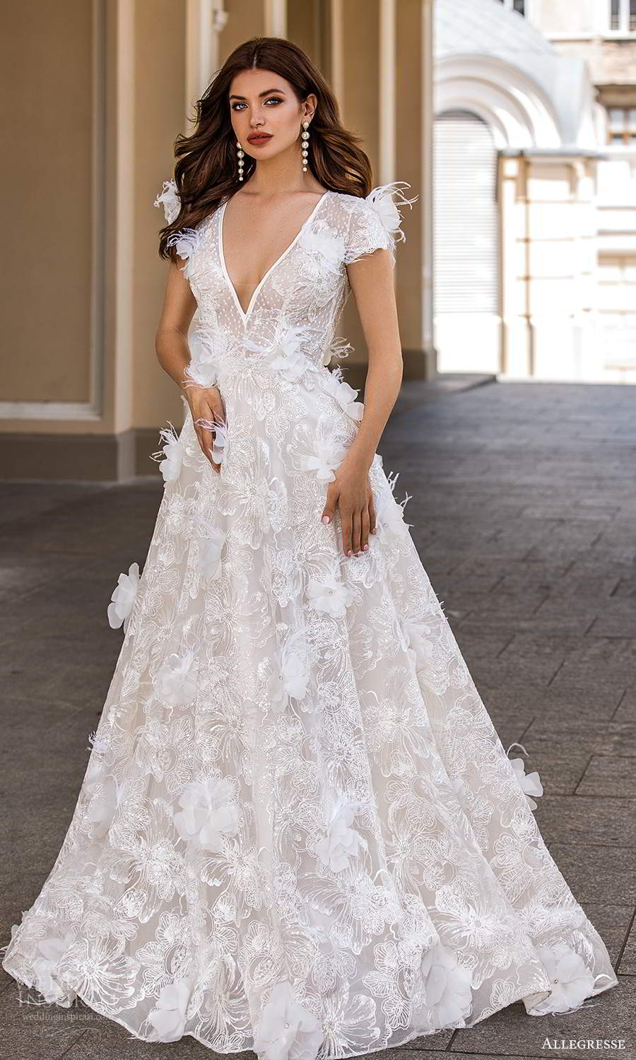 allegresse 2021 bridal short sleeves plunging v neckline fully embellished a line ball gown wedding dress chapel train (10) mv allegresse 2021 bridal short sleeves plunging v neckline fully embellished a line ball gown wedding dress chapel train (10) mv