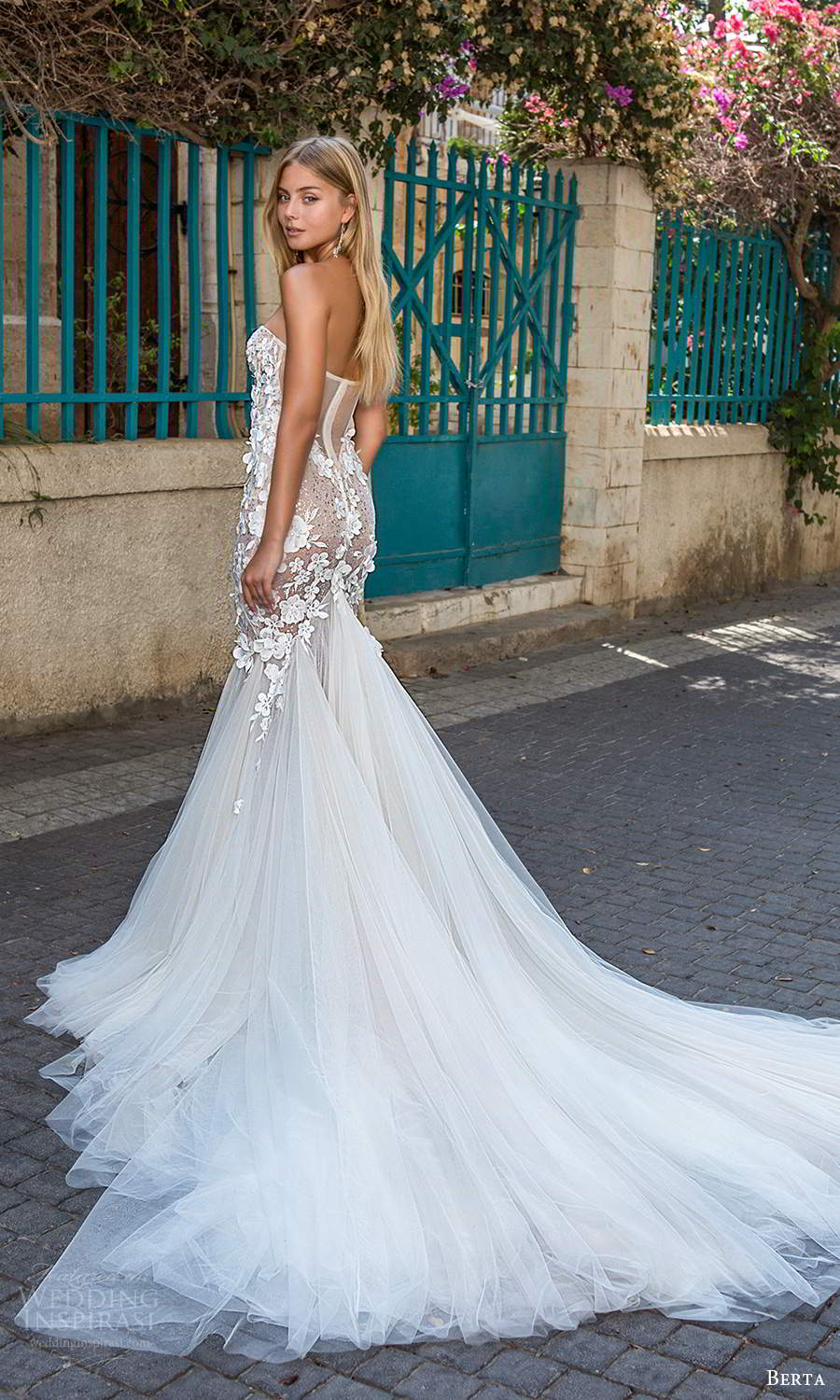 berta fall 2021 privee bridal strapless sweetheart neckline embellished bodice fit flare mermaid wedding dress chapel train (5) bv berta fall 2021 privee bridal strapless sweetheart neckline embellished bodice fit flare mermaid wedding dress chapel train (5) bv