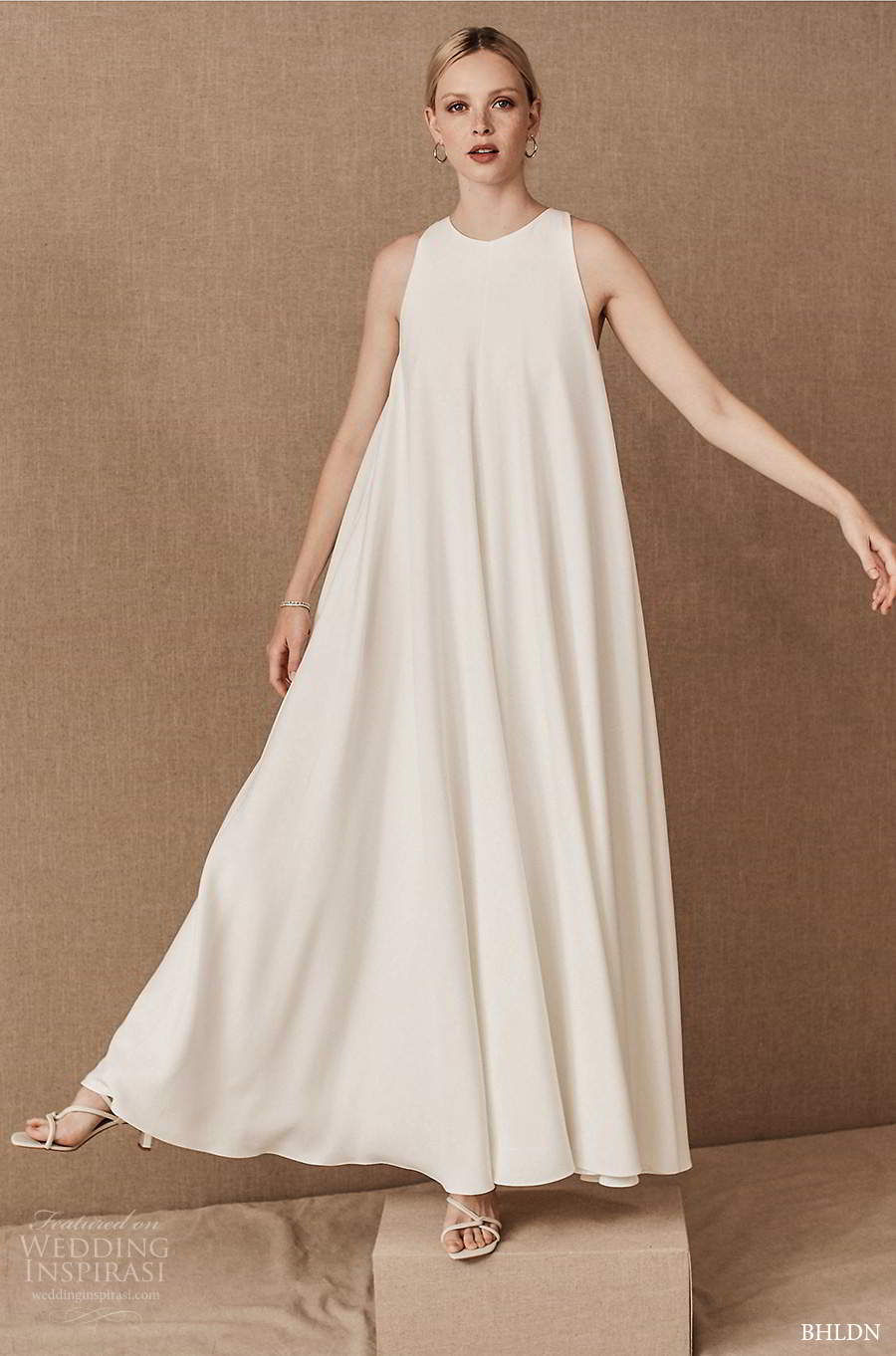 bhldn spring 2021 bridal sleeveless jewel neckline a line tent wedding dress (12) mv