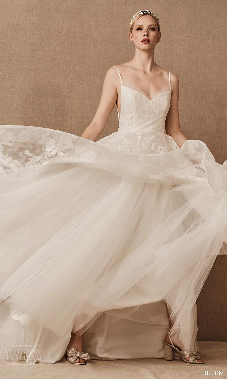 bhldn spring 2021 bridal sleeveless straps sweetheart neckline embellished bodice a line ball gown wedding dress chapel train (1) fv