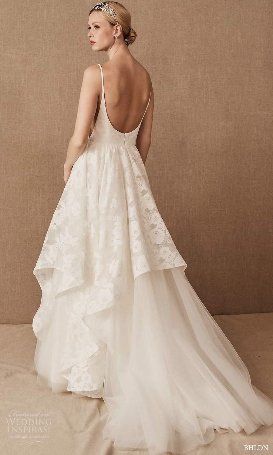 bhldn spring 2021 bridal sleeveless straps sweetheart neckline embellished bodice a line ball gown wedding dress chapel train scoop back (1) bv