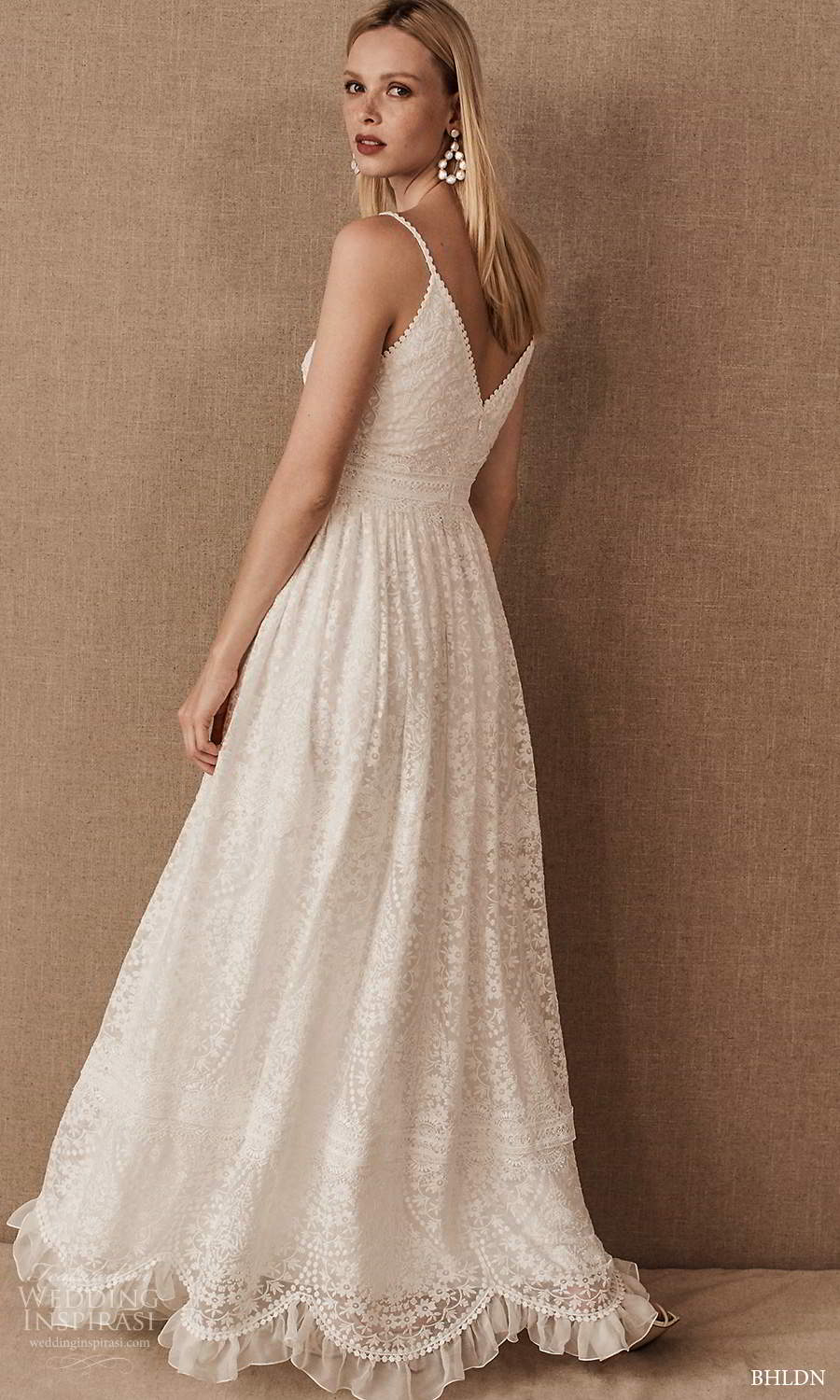 bhldn spring 2021 bridal sleeveless straps v neckline fully embellished lace a line wedding dress v back (8) bv