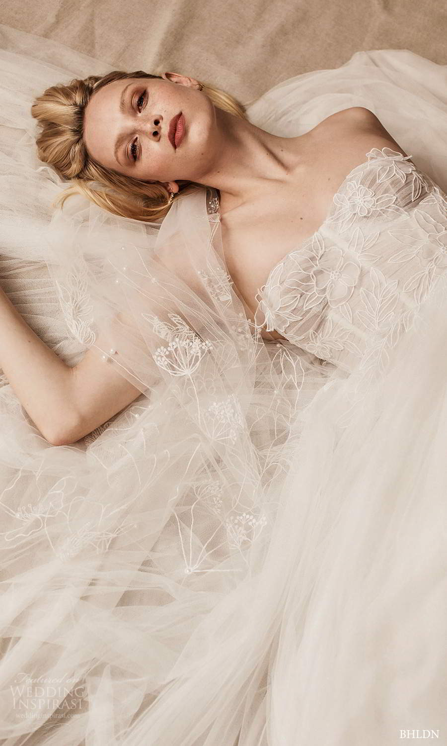 bhldn spring 2021 bridal strapless semi sweetheart neckline embellished bodice a line ball gown wedding dress (9) zv 