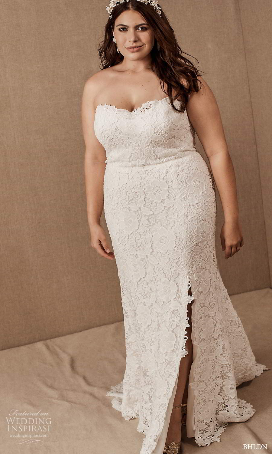 bhldn spring 2021 bridal strapless semi sweetheart neckline fully embellished lace sheath wedding dress sweep train (4) mv bhldn spring 2021 bridal strapless semi sweetheart neckline fully embellished lace sheath wedding dress sweep train (4) mv
