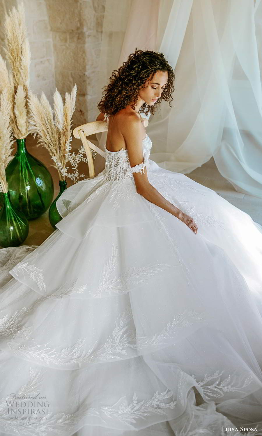 luisa sposa 2021 bridal off shoulder straps sweetheart neckline embellished bodice a line ball gown wedding dress chapel train (4) bv luisa sposa 2021 bridal off shoulder straps sweetheart neckline embellished bodice a line ball gown wedding dress chapel train (4) bv