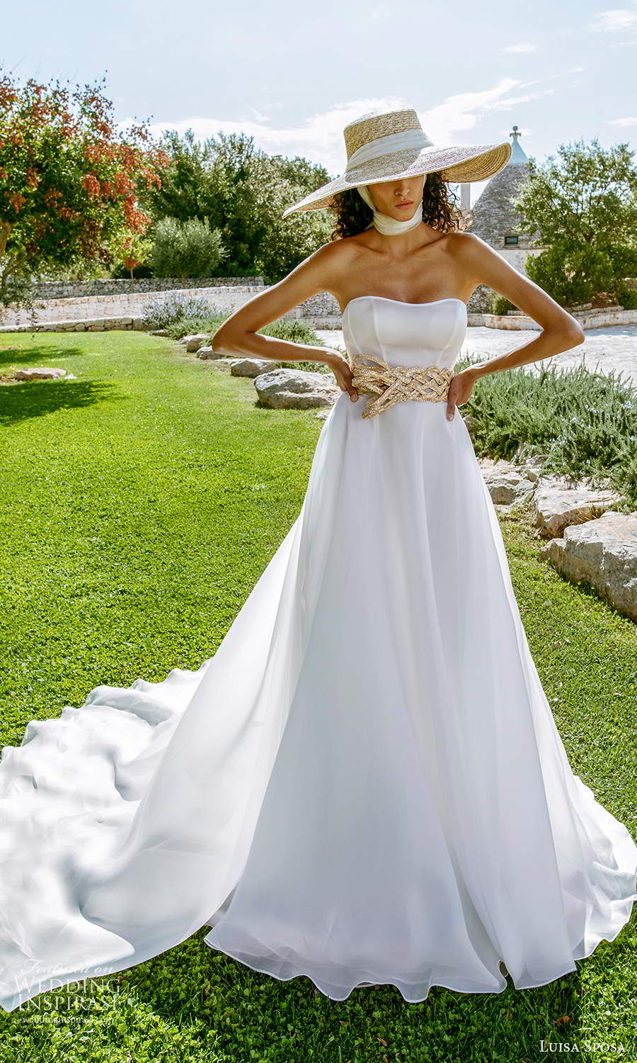 luisa sposa 2021 bridal strapless semi sweetheart neckline clean minimalist a line ball gown wedding dress chapel train (3) fv luisa sposa 2021 bridal strapless semi sweetheart neckline clean minimalist a line ball gown wedding dress chapel train (3) fv