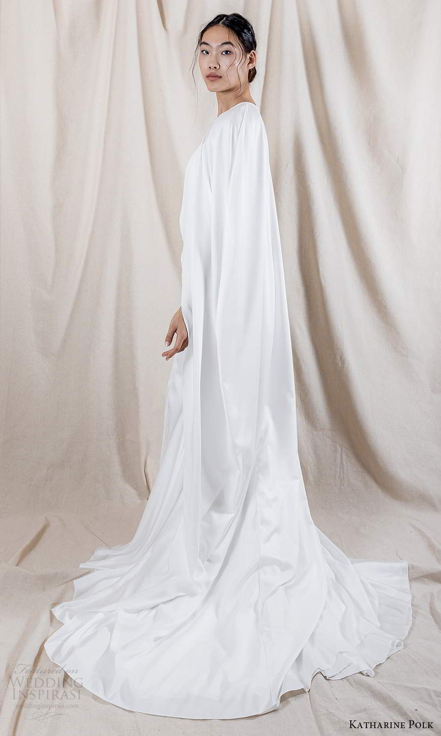 katharine polk 2021 bridal off shoulder swag sleeve spaghetti straps sweetheart neckline clean minimalist fit flare mermaid wedding dress chapel train cape (6) bv katharine polk 2021 bridal off shoulder swag sleeve spaghetti straps sweetheart neckline clean minimalist fit flare mermaid wedding dress chapel train cape (6) bv