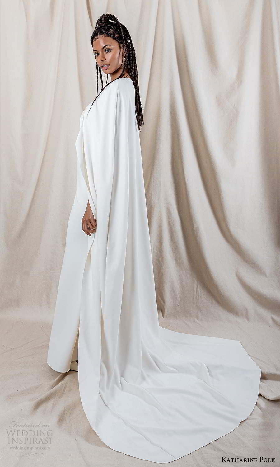 katharine polk 2021 bridal sleeveless spaghetti straps v neckline embellished bodice clean skirt sheath mermaid wedding dress sweep train cape (1) bv katharine polk 2021 bridal sleeveless spaghetti straps v neckline embellished bodice clean skirt sheath mermaid wedding dress sweep train cape (1) bv