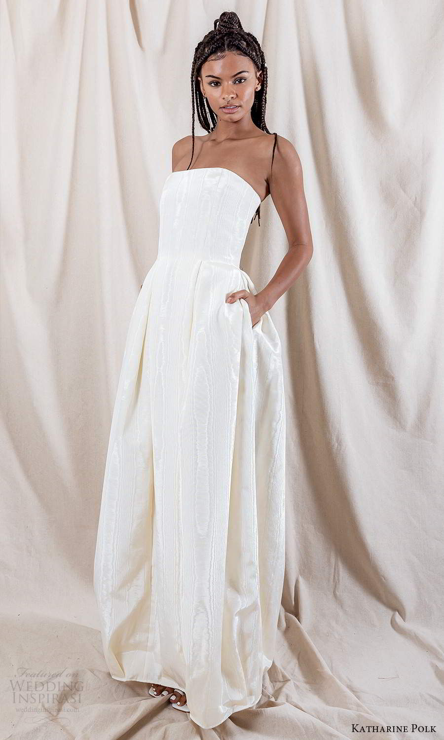 katharine polk 2021 bridal strapless straight across neckline clean minimalist a line ball gown wedding dress pockets (9) mv katharine polk 2021 bridal strapless straight across neckline clean minimalist a line ball gown wedding dress pockets (9) mv