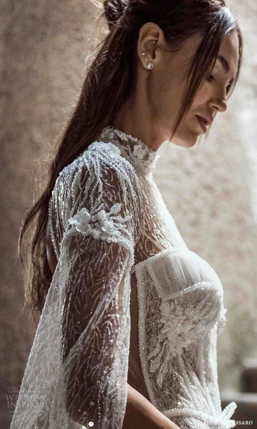 pinella passaro 2021 bridal long split sleeves sheer high neck sweetheart neckline fully embellished fit flare mermaid wedding dress chapel train cutout sheer back (1) zsv pinella passaro 2021 bridal long split sleeves sheer high neck sweetheart neckline fully embellished fit flare mermaid wedding dress chapel train cutout sheer back (1) zsv