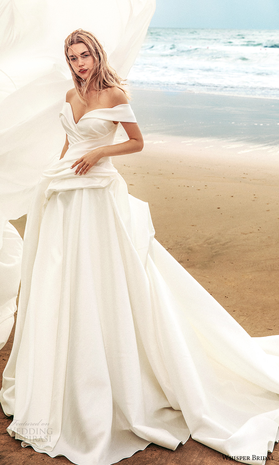 whisper bridal spring 2021 bridal off shoulder straps sweetheart neckline clean minimalist a line ball gown wedding dress chapel train (8) mv whisper bridal spring 2021 bridal off shoulder straps sweetheart neckline clean minimalist a line ball gown wedding dress chapel train (8) mv