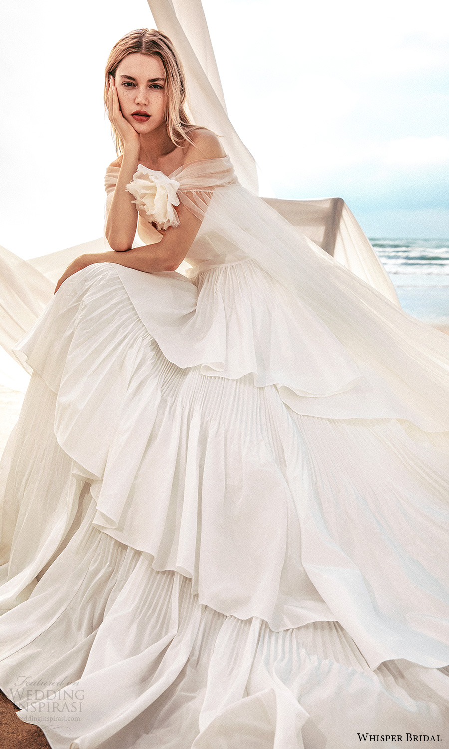 whisper bridal spring 2021 bridal strapless sweetheart neckline clean bodice a line ball gown wedding dress tiered skirt chapel train sheer shrug (9) sv whisper bridal spring 2021 bridal strapless sweetheart neckline clean bodice a line ball gown wedding dress tiered skirt chapel train sheer shrug (9) sv