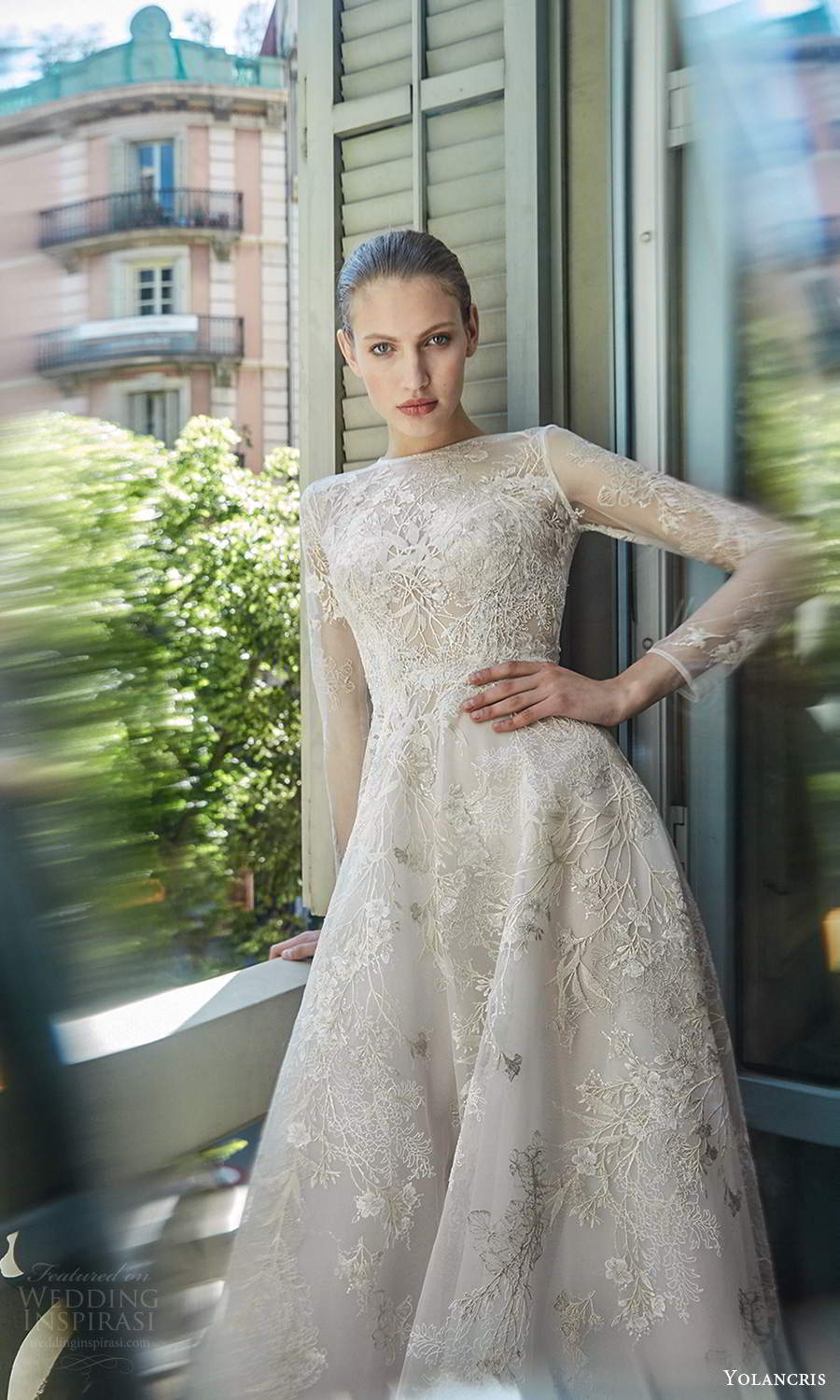 yolancris 2020 bridal couture sheer long sleeves jewel neckline fully embellished a line wedding dress (17) mv