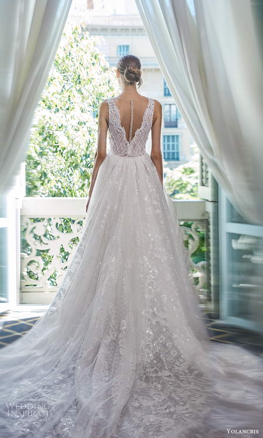yolancris 2020 bridal couture sleeveless straps v neckline fully embellished sheath wedding dress a line overskirt cathedral train (7) bv