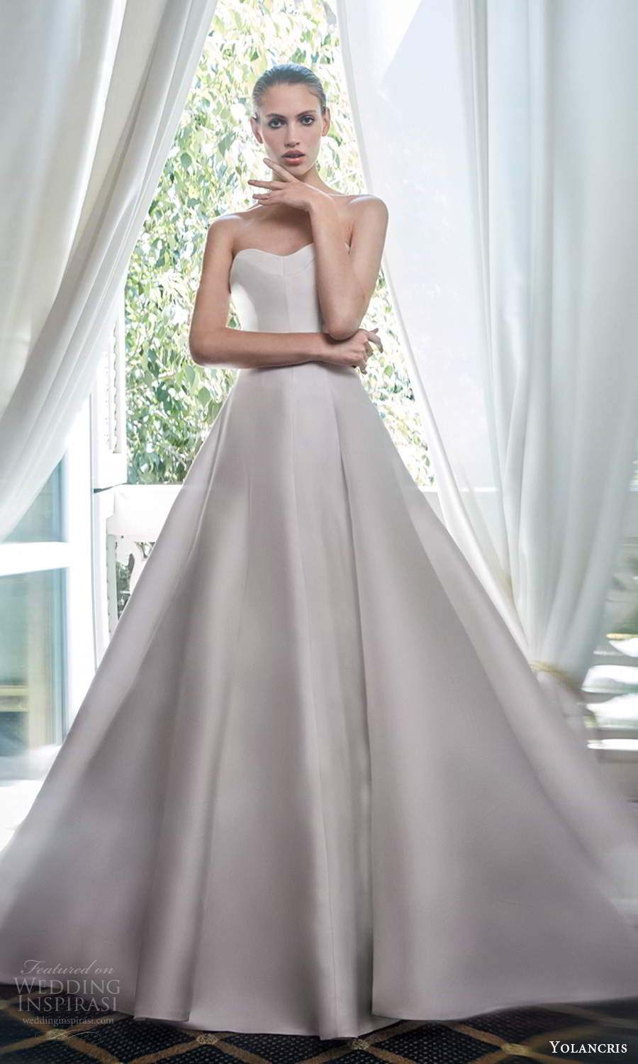 yolancris 2020 bridal couture strapless sweetheart neckline clean minimalist a line ball gown wedding dress chapel train (22) mv