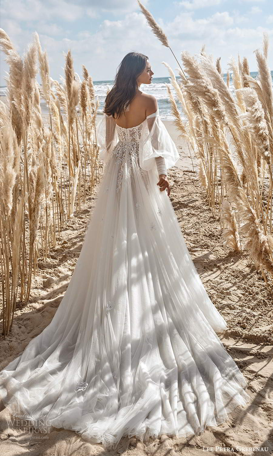 lee petra grebenau 2021 bridal detached bishop sleeves strapless sweetheart neckline heavily embellished bodice a line ball gown wedding dress chapel train sheer back (1) bv lee petra grebenau 2021 bridal detached bishop sleeves strapless sweetheart neckline heavily embellished bodice a line ball gown wedding dress chapel train sheer back (1) bv