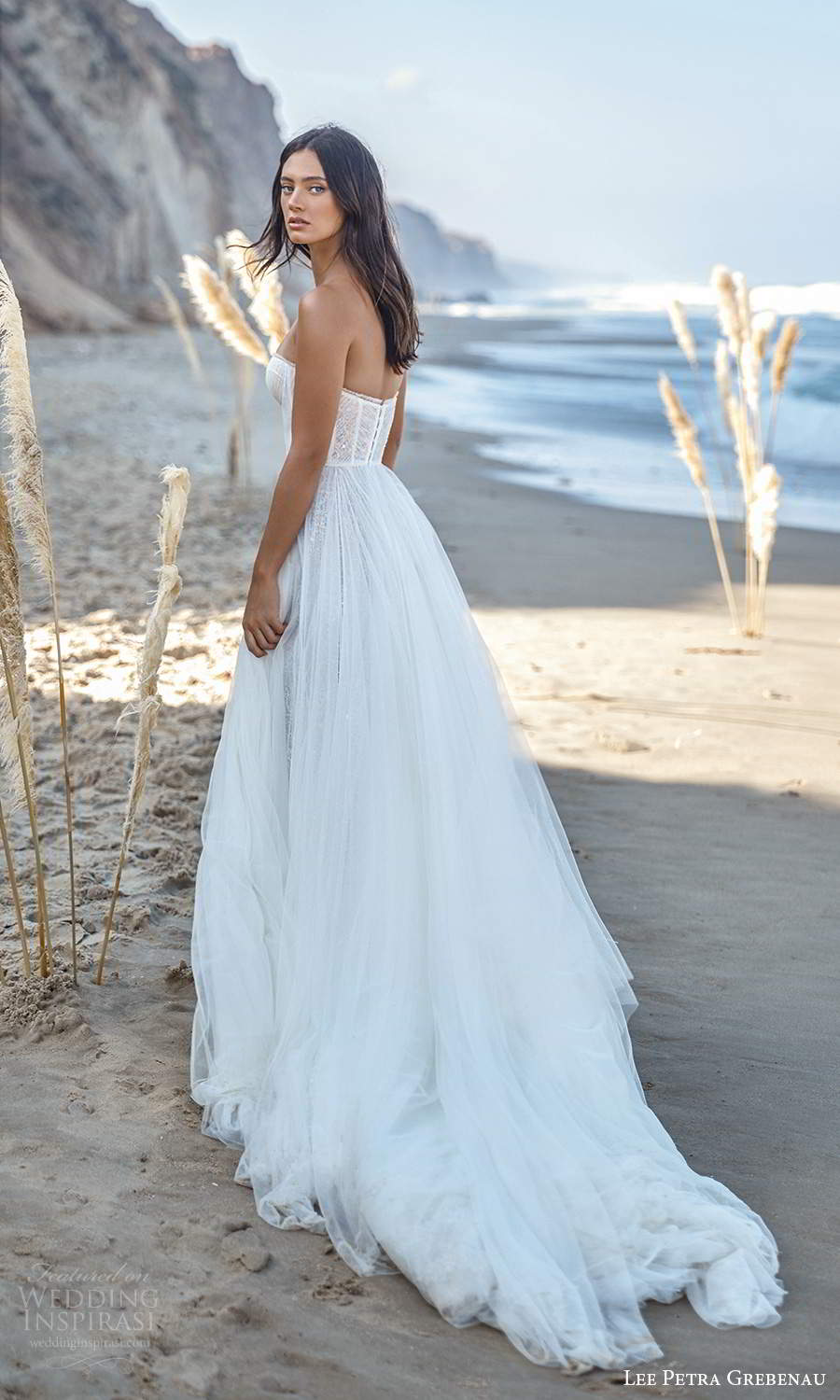 lee petra grebenau 2021 bridal detached sheer sleeves strapless sweetheart neckline ruched bodice embellished a line ball gown wedding dress slit skirt chapel train (13) bv lee petra grebenau 2021 bridal detached sheer sleeves strapless sweetheart neckline ruched bodice embellished a line ball gown wedding dress slit skirt chapel train (13) bv
