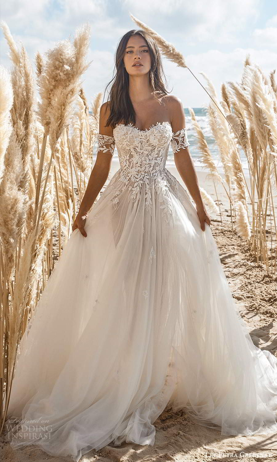lee petra grebenau 2021 bridal detached sleeves strapless sweetheart neckline heavily embellished bodice a line ball gown wedding dress chapel train sheer back (1) mv lee petra grebenau 2021 bridal detached sleeves strapless sweetheart neckline heavily embellished bodice a line ball gown wedding dress chapel train sheer back (1) mv