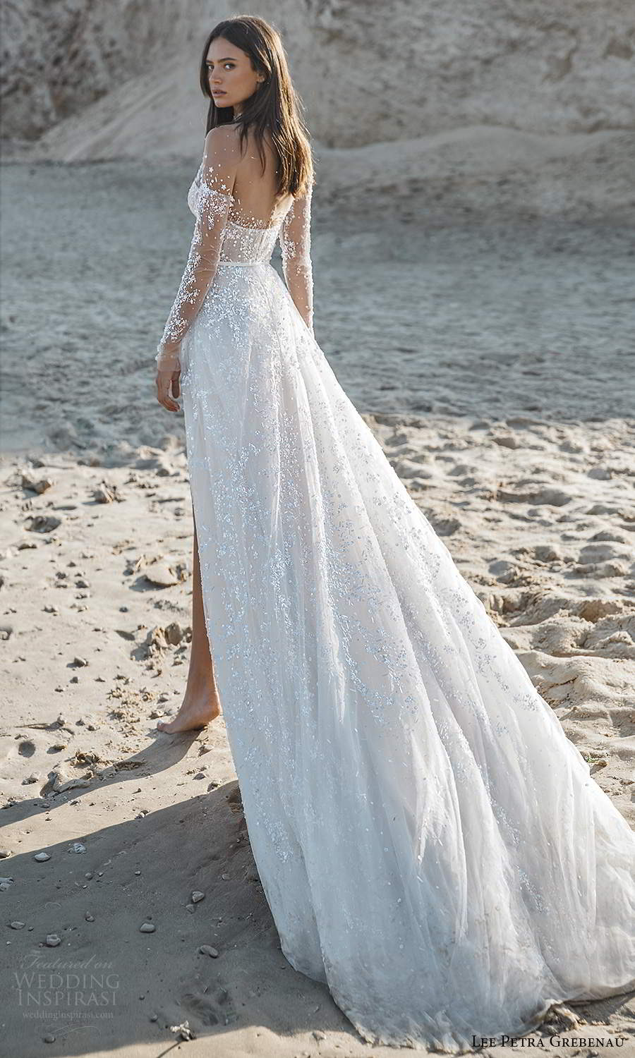 lee petra grebenau 2021 bridal illusion long sleeves sheer high neck sweetheart neckline fully embellished a line ball gown wedding dress chapel train (8) bv lee petra grebenau 2021 bridal illusion long sleeves sheer high neck sweetheart neckline fully embellished a line ball gown wedding dress chapel train (8) bv
