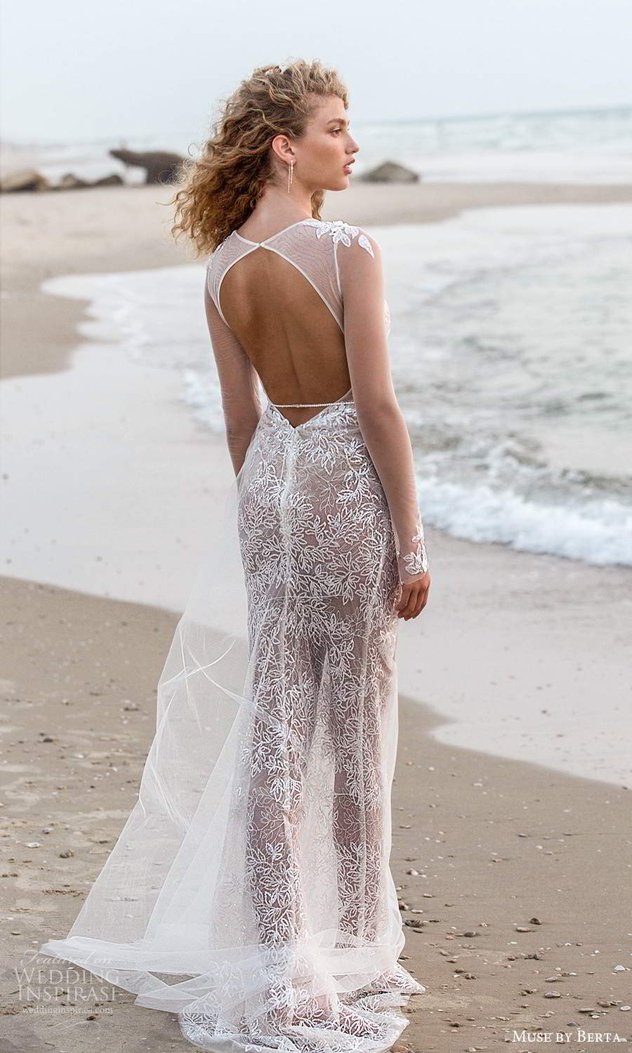 muse by berta fall 2021 bridal illusion long sleeves plunging v neckline sheer embellished bodice a line wedding dress keyhole back (15) bv