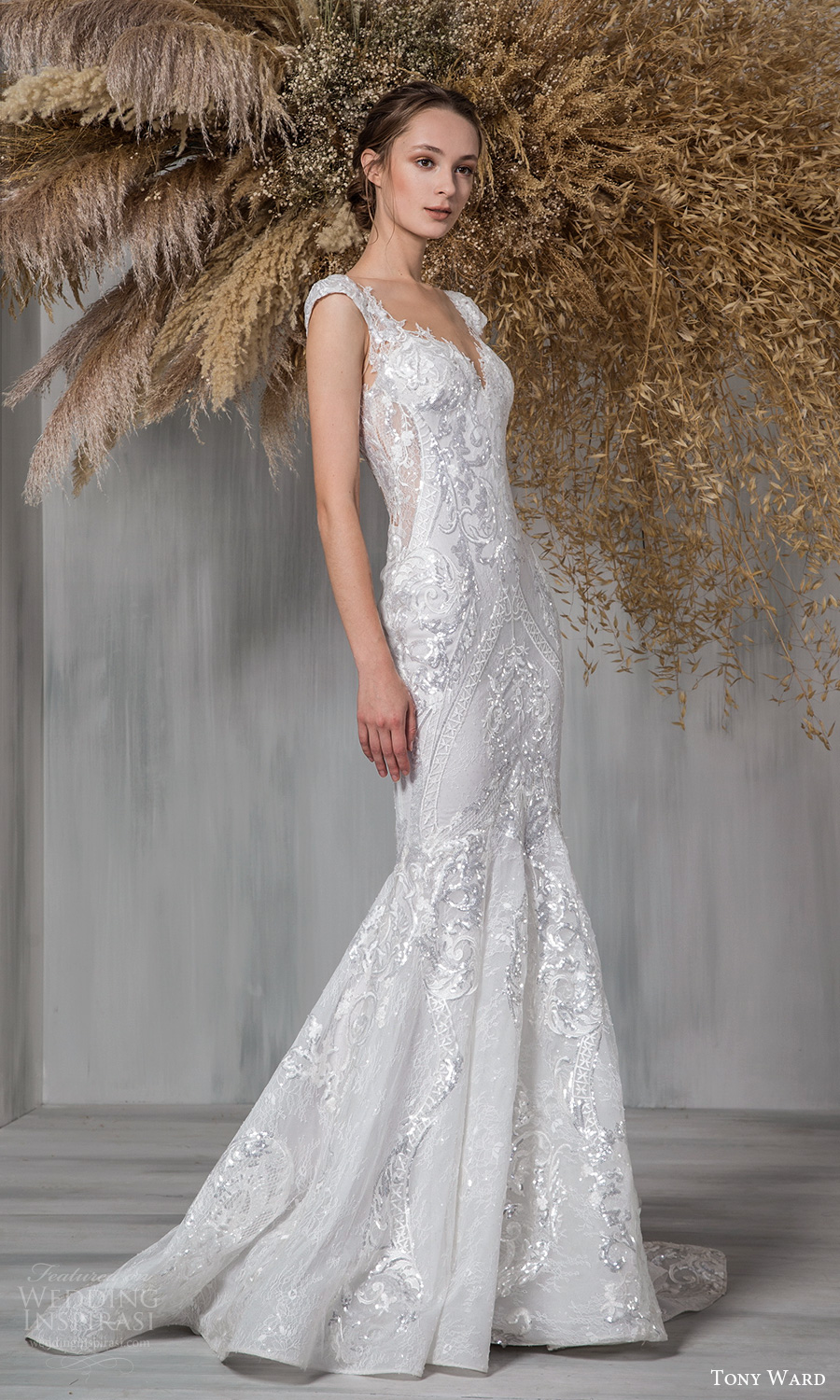 tony ward 2021 bridal cap sleeves sweetheart neckline fully embellished lace fit flare mermaid wedding dress chapel train (24) mv tony ward 2021 bridal cap sleeves sweetheart neckline fully embellished lace fit flare mermaid wedding dress chapel train (24) mv