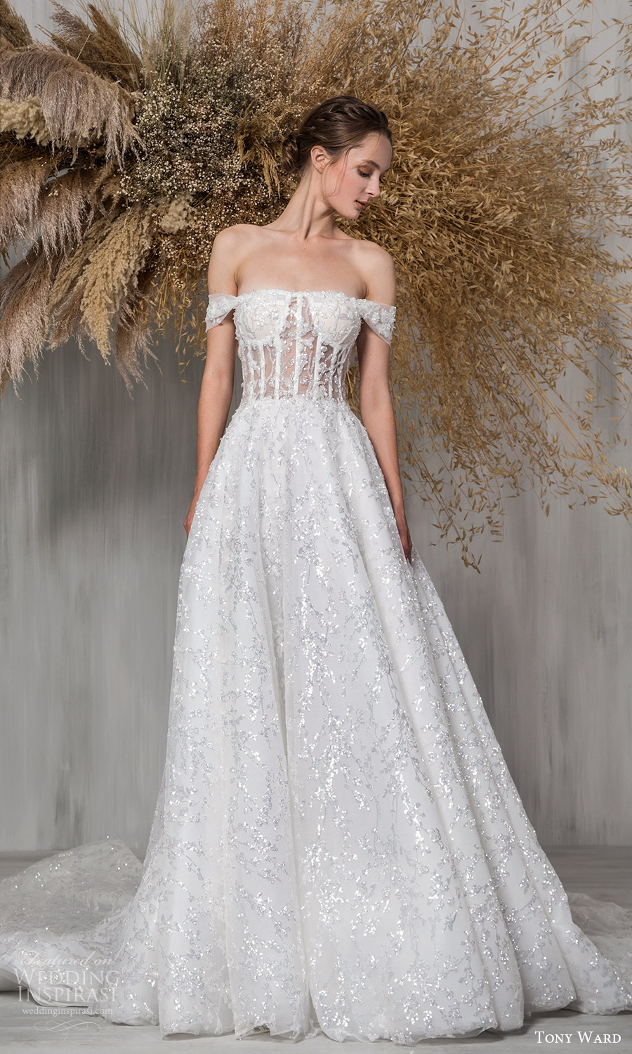 tony ward 2021 bridal off shoulder straps semi sweetheart neckline a line ball gown wedding dress chapel train (25) mv tony ward 2021 bridal off shoulder straps semi sweetheart neckline a line ball gown wedding dress chapel train (25) mv