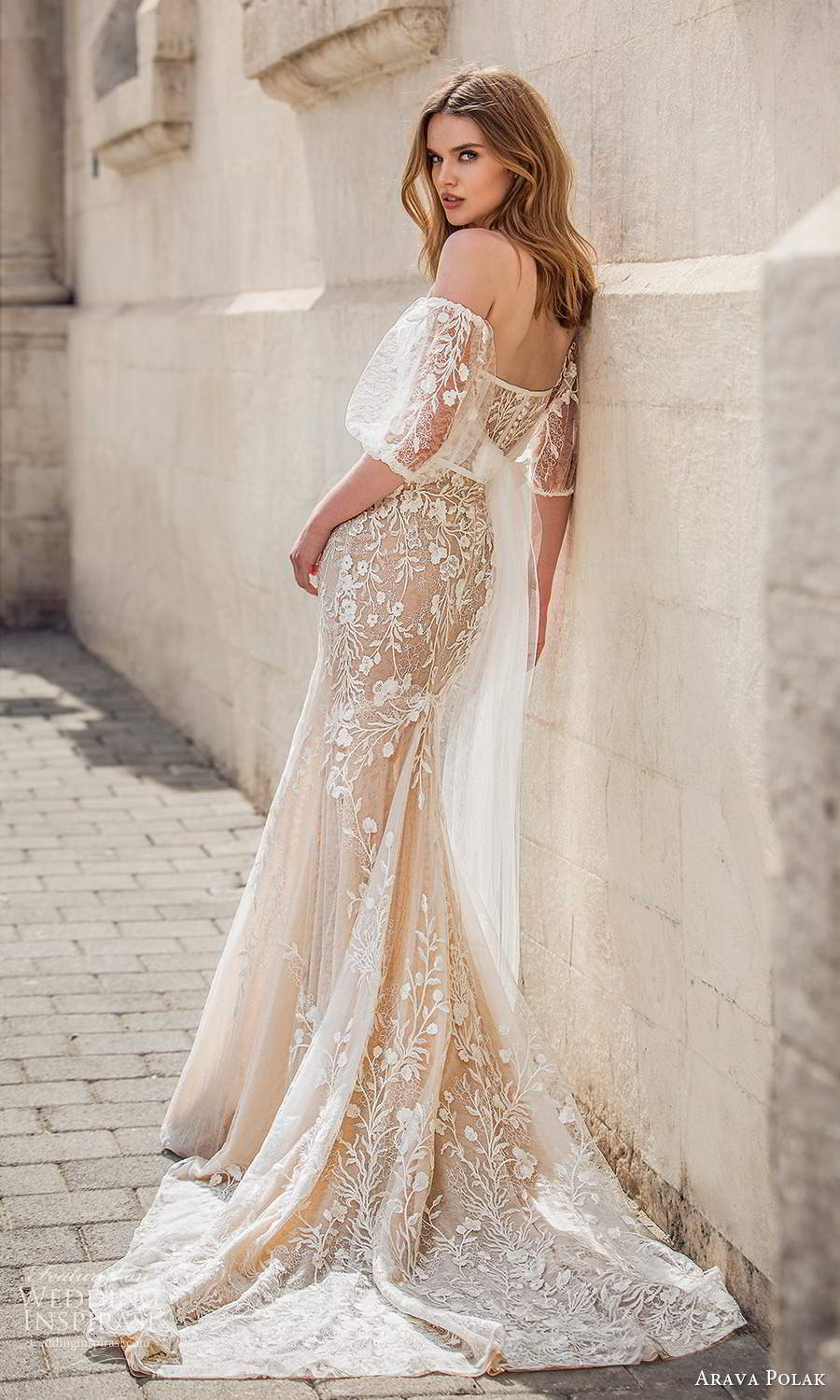 arava polak 2021 bridal detached puff sleeves strapless sweetheart neckline fully embellished trumpet mermaid wedding dress chapel train champagne color (5) bv arava polak 2021 bridal detached puff sleeves strapless sweetheart neckline fully embellished trumpet mermaid wedding dress chapel train champagne color (5) bv