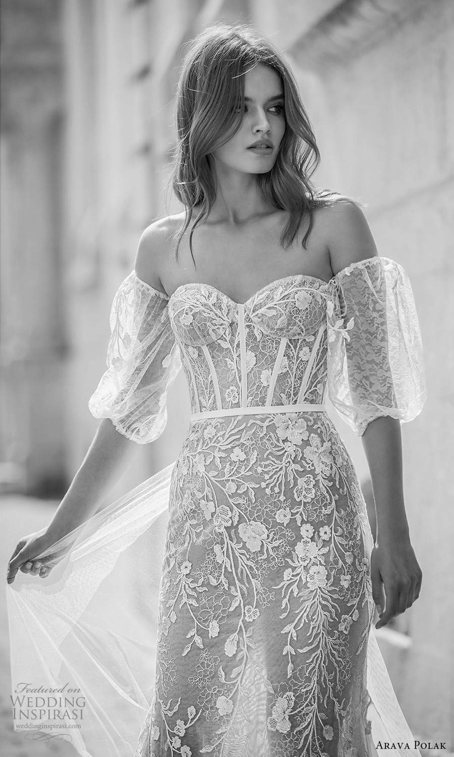 arava polak 2021 bridal detached puff sleeves strapless sweetheart neckline fully embellished trumpet mermaid wedding dress chapel train champagne color (5) zv arava polak 2021 bridal detached puff sleeves strapless sweetheart neckline fully embellished trumpet mermaid wedding dress chapel train champagne color (5) zv