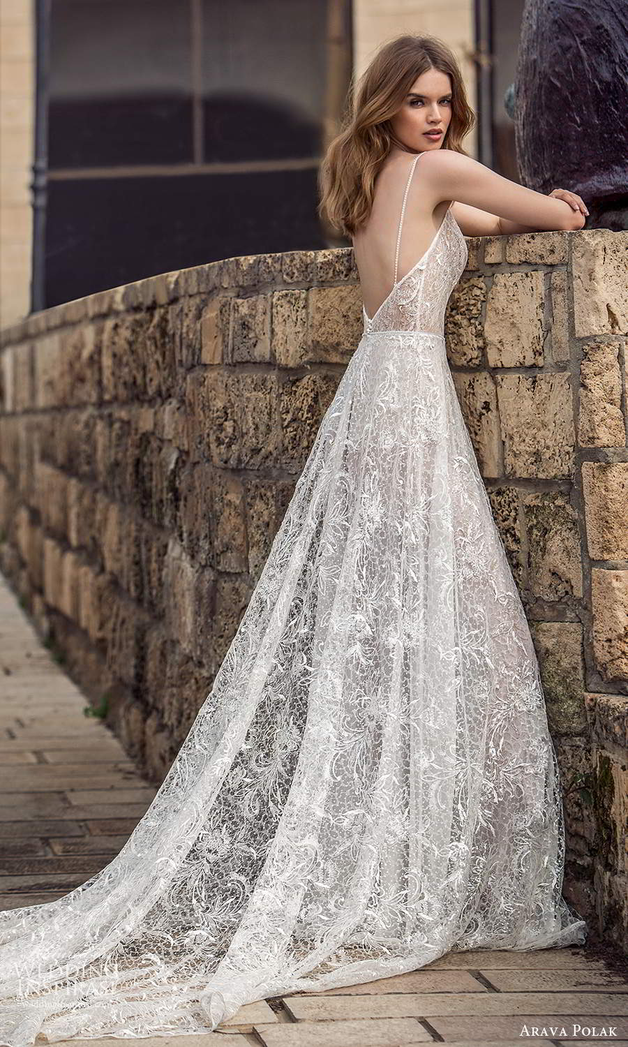 arava polak 2021 bridal sleeveless thin straps sweetheart neckline fully embellished a line ball gown wedding dress chapel train slit skirt (6) bv arava polak 2021 bridal sleeveless thin straps sweetheart neckline fully embellished a line ball gown wedding dress chapel train slit skirt (6) bv