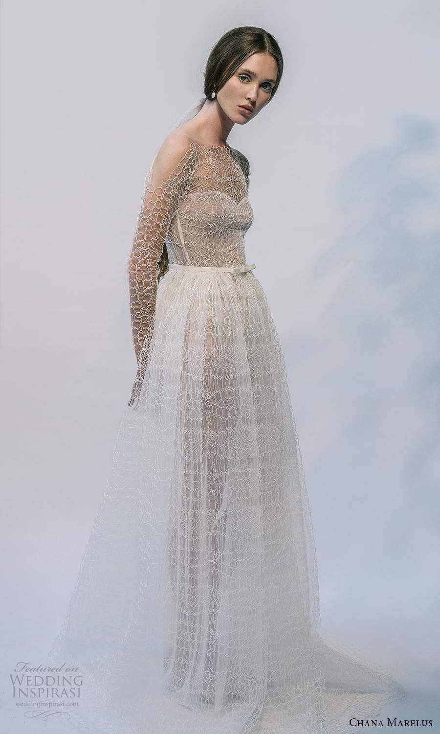 chana marelus 2021 bridal sheer long sleeves bateau neckline fully embellished a line ball gown wedding dress chapel train (6) sv