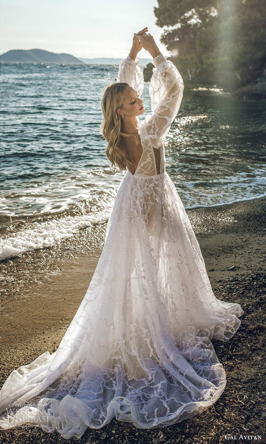 gal avitan 2021 bridal long billowy bishop puff sleeves plunging v neckline fully embellished a line wedding dress chapel train (7) bv gal avitan 2021 bridal long billowy bishop puff sleeves plunging v neckline fully embellished a line wedding dress chapel train (7) bv
