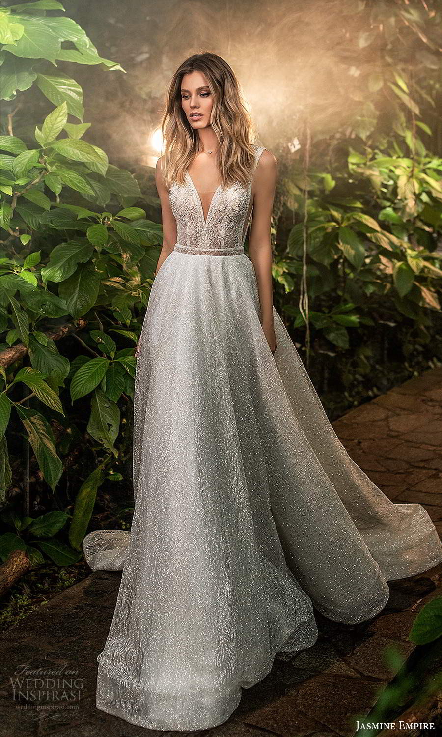 jasmine empire 2021 bridal sleeveless thick straps v neckline fully embellished a line ball gown wedding dress chapel train (8) mv