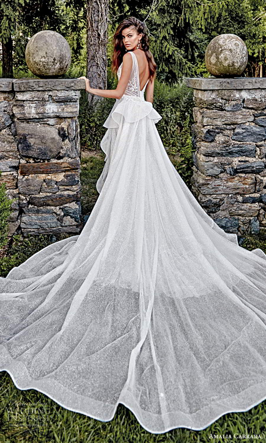 amalia carrara 2021 bridal sleeveless straps v neckline fully embellished slit skirt a line wedding dress cathedral train overskirt (2) bv