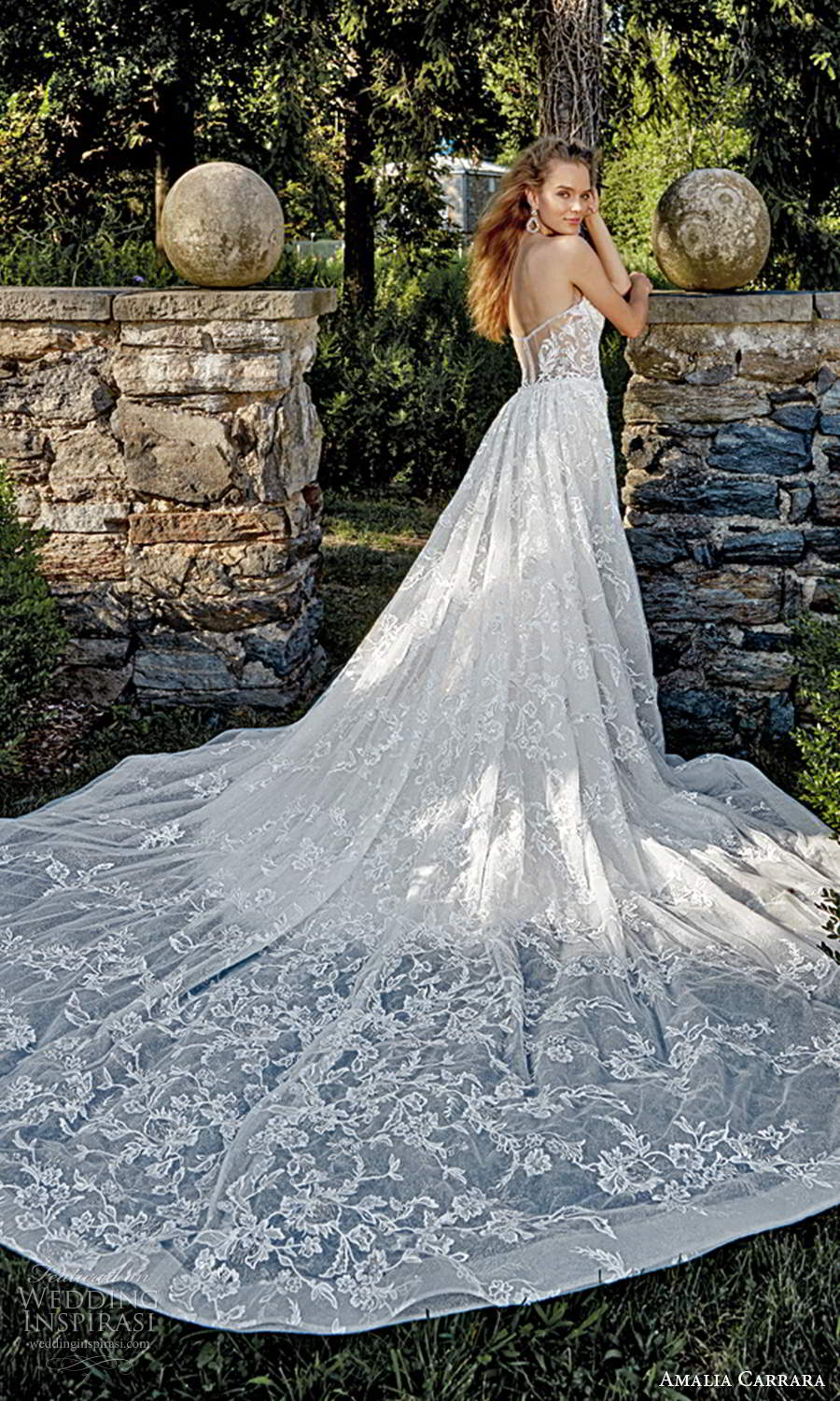 amalia carrara 2021 bridal strapless sweetheart neckline fully embellished modified a line trumpet wedding dress slit skirt overskirt cathedral train (3) bv