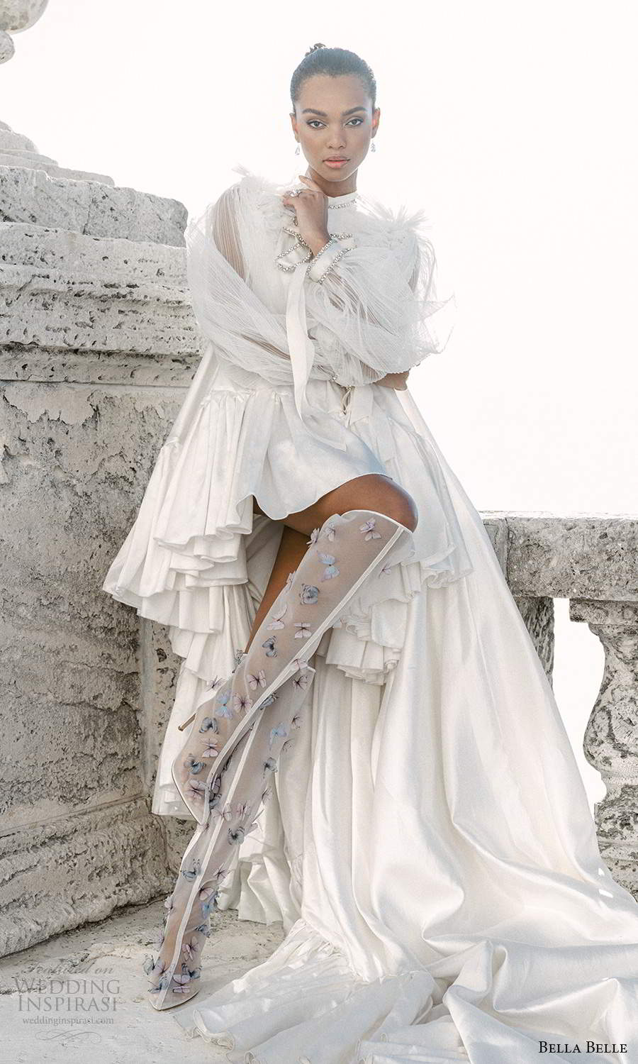 bella belle spring 2021 bridal shoes embellished pointy toe high heel boots (1) mv