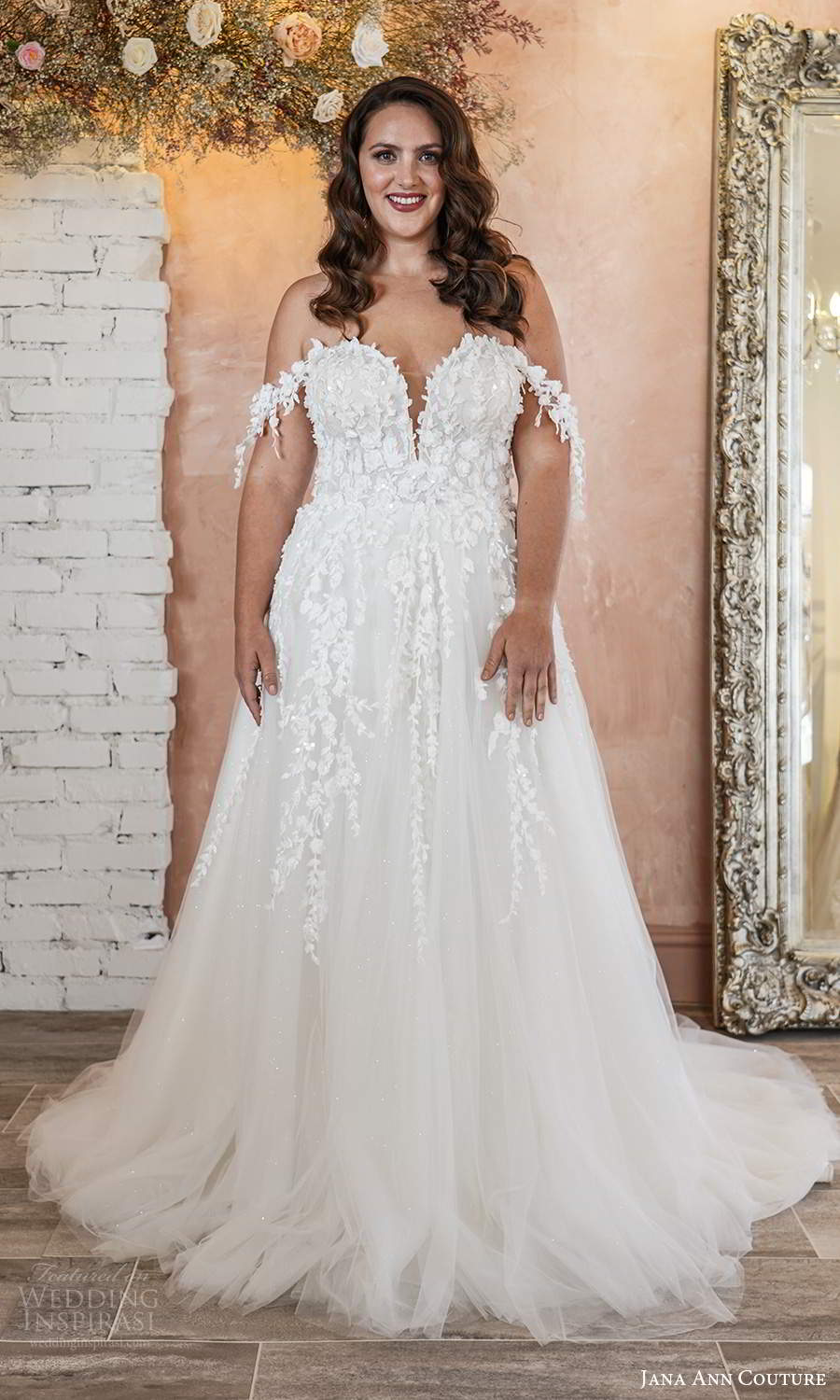 jana ann couture 2021 bridal off shoulder straps sweetheart neckline embellished bodice a line ball gown wedding dress chapel train (25) mv